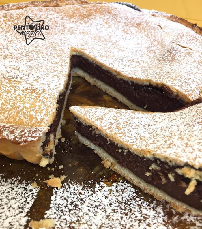 torta semolino e cioccolato con frolla all'olio